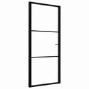 indvendig dør 102,5x201,5 cm sikkerhedsglas og aluminium sort
