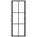 indvendig dør 76x201,5 cm sikkerhedsglas og aluminium sort