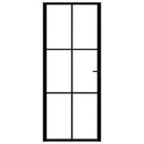 indvendig dør 83x201,5 cm sikkerhedsglas og aluminium sort