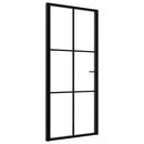 indvendig dør 93x201,5 cm sikkerhedsglas og aluminium sort