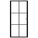 indvendig dør 102,5x201,5 cm sikkerhedsglas og aluminium sort