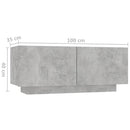 sengeskab 100x35x40 cm konstrueret træ betongrå