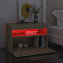sengebord med LED-lys 2 stk. 60x35x40 cm sonoma-eg