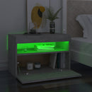 sengebord med LED-lys 2 stk. 60x35x40 cm betongrå