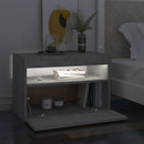 sengebord med LED-lys 2 stk. 60x35x40 cm betongrå