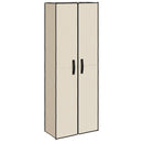 skoskab 60x30x166 stof cremefarvet