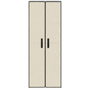 skoskab 60x30x166 stof cremefarvet