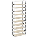 skoskab 60x30x166 stof cremefarvet