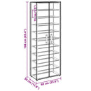 skoskab 60x30x166 stof cremefarvet