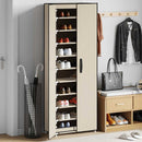 skoskab 60x30x166 stof cremefarvet