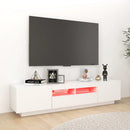 tv-skab med LED-lys 180x35x40 cm hvid