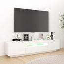 tv-skab med LED-lys 180x35x40 cm hvid