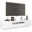 tv-skab med LED-lys 180x35x40 cm hvid