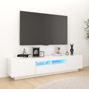 tv-skab med LED-lys 180x35x40 cm hvid