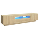 tv-skab med LED-lys 180x35x40 cm sonoma-eg