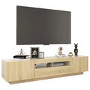 tv-skab med LED-lys 180x35x40 cm sonoma-eg