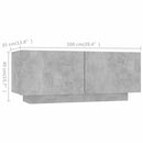 tv-skab med LED-lys 180x35x40 cm betongrå