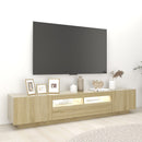 tv-skab med LED-lys 200x35x40 cm sonoma-eg