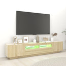 tv-skab med LED-lys 200x35x40 cm sonoma-eg