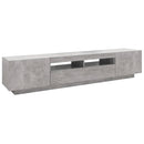 tv-skab med LED-lys 200x35x40 cm betongrå