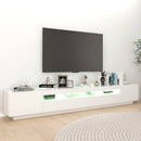 tv-skab med LED-lys 260x35x40 cm hvid