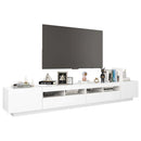 tv-skab med LED-lys 260x35x40 cm hvid