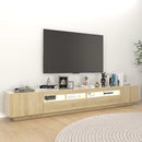 tv-skab med LED-lys 260x35x40 cm sonoma-eg