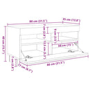 tv-skab med LED-lys 260x35x40 cm sonoma-eg
