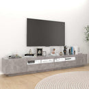 tv-skab med LED-lys 260x35x40 cm betongrå