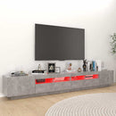 tv-skab med LED-lys 260x35x40 cm betongrå