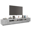 tv-skab med LED-lys 260x35x40 cm betongrå