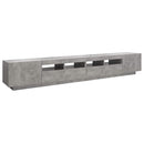 tv-skab med LED-lys 260x35x40 cm betongrå