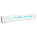 tv-skab med LED-lys 300x35x40 cm hvid