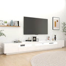 tv-skab med LED-lys 300x35x40 cm hvid
