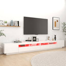tv-skab med LED-lys 300x35x40 cm hvid