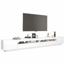 tv-skab med LED-lys 300x35x40 cm hvid