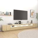 tv-skab med LED-lys 300x35x40 cm sonoma-eg