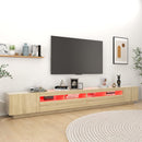 tv-skab med LED-lys 300x35x40 cm sonoma-eg