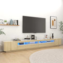 tv-skab med LED-lys 300x35x40 cm sonoma-eg