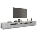 tv-skab med LED-lys 300x35x40 cm betongrå