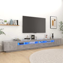 tv-skab med LED-lys 300x35x40 cm betongrå