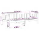 daybed 90x200 cm massivt fyrretræ grå