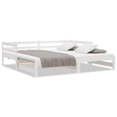 daybed med udtræk 90x200 cm massivt fyrretræ hvid