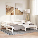 daybed med udtræk 90x200 cm massivt fyrretræ hvid