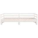 daybed med udtræk 90x200 cm massivt fyrretræ hvid