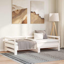 daybed med udtræk 90x200 cm massivt fyrretræ hvid