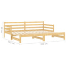 daybed med udtræk 2x(90x200) cm massivt fyrretræ