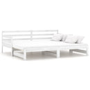 daybed med udtræk 2x(90x200) cm massivt fyrretræ hvid