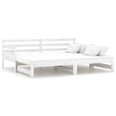 daybed med udtræk 2x(90x200) cm massivt fyrretræ hvid