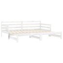 daybed med udtræk 2x(90x200) cm massivt fyrretræ hvid